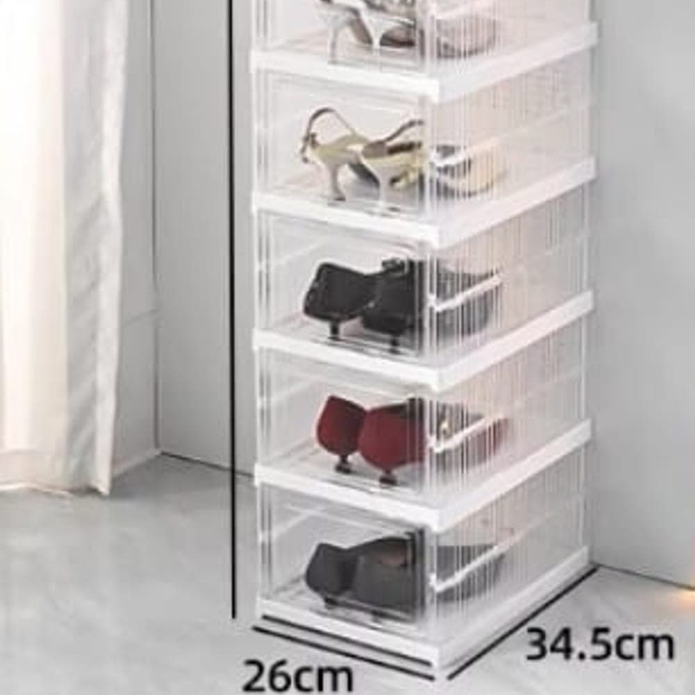 Zapatero bajo de una fila de 9 niveles (Gris transparente) - image 2